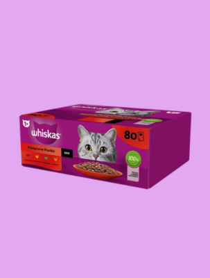 WHISKAS ADULT SASZETKI KLASYCZNE POSIŁKI - MOKRA KARMA