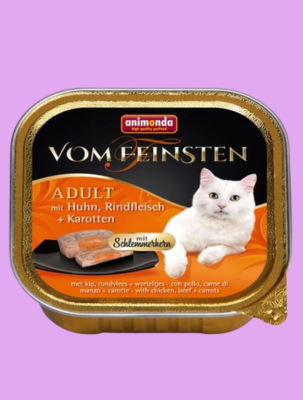 ANIMONDA VOM FEINSTEN ADULT CAT KURCZAK, WOŁOWINA I MARCHEWKA 100G